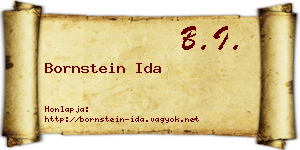 Bornstein Ida névjegykártya