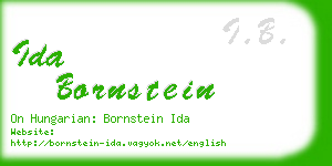 ida bornstein business card